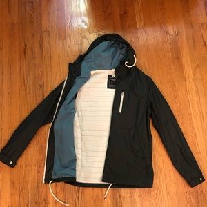 Navy Hooded Rain Jacket